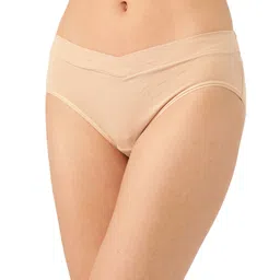Inner Sense Organic Cotton Antimicrobial V Band Panties - Beige image 3