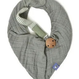 Mi Arcus Muslin Drool Bib Pacifier Band Set- Green image 2