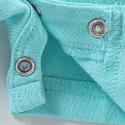 Babyhug 100% Cotton Half Sleeves Romper Dino Print - Blue image 3