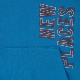 Ed-a-Mamma Sustainable Cotton Full Sleeves Text Printed Hooded Sweatshirt - Blue image 3