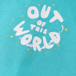 Tango Single Jersey Knit Sleeveless Sando Vest With Text Print - Sea Green image 3