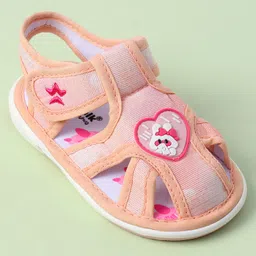 Cute Walk by Babyhug Velcro Closure Sandal With Mesh - Pink image 3