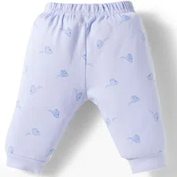 Zero Interlock knit Full Length Night Suit With Animal Print - Light Blue image 5