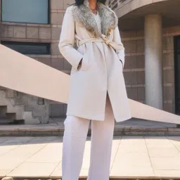 Crimsoune Club Faux Fur Detailed Wrap Coat image 1