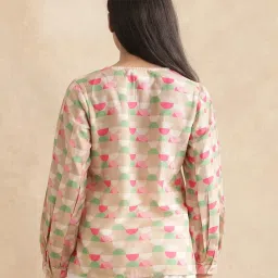 RAREISM Multi Linen Printed Long Sleeves Top image 2