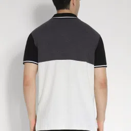 American Eagle Outfitters Grey Regular Fit Colour Block Polo T-Shirt image 2