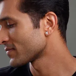 GIVA 925 Silver Triangle Stud Earrings for Him image 2