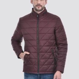 Numero Uno Wine Regular Fit Quilted Jacket-picture-35