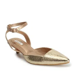 Elle Women's Gold Ankle Strap Sandals image 2