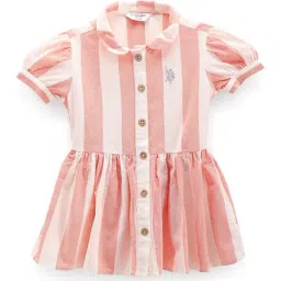 U.S. Polo Assn. Kids Orange Striped Shirt Dress-picture-23