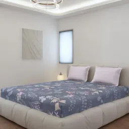 Monte Carlo Edmond Dark Grey Polyester Printed 130 GSM King Bedsheet with 2 x Pillow Covers-picture-15