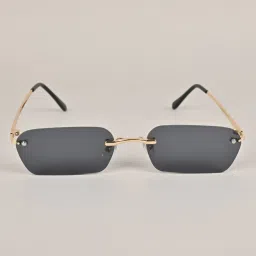 Voyage Black Rectangular UV Protection Unisex Sunglasses image 2