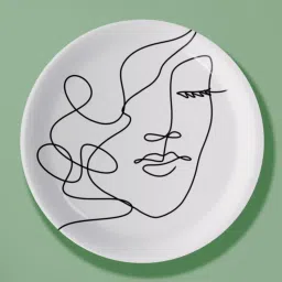 Nestroots Hidden Harmony Black & White Porcelain Decorative Wall Plate image 2