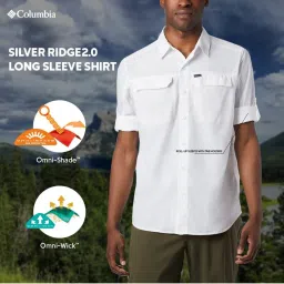 Columbia Men White Silver Ridge 2.0 Long Sleeve Shirt image 2