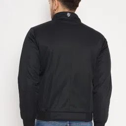 Duke Black Slim Fit Bomber Jacket image 2