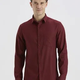 ROCKING SWAMY Men Textured Spread Collar Regular Fit Cotton Shirt-picture-31