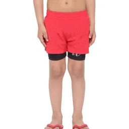 IO Kids Red Solid Jammers-image-0