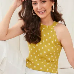 Zink London Yellow Polka Dot Top-picture-41