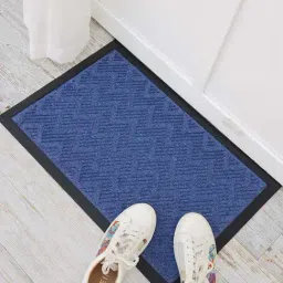 Ariana Blue Microfibre Single Happy Feet Outdoor Door Mat - Set of 1-image-78