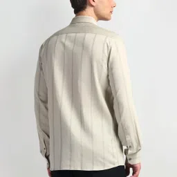 Arrow New York Brown Slim Fit Striped Shirt image 2