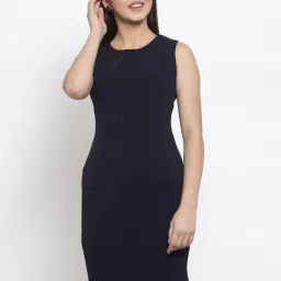 Global Republic Navy Embellished Bodycon Dress-image-12