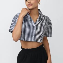 Forever 21 Black & White Cotton Check Shirt-picture-29