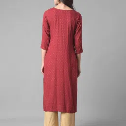 Dollar Missy Maroon Embroidered Straight Kurta image 2
