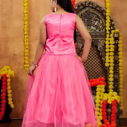 Aarika Girls Red Embroidered Lehenga Choli Set image 2