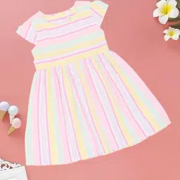Pantaloons Baby Girls Bright White Striped Dress-image-28