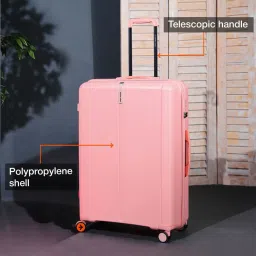 Nasher Miles The Line Hard-Sided Polypropylene Check-in Luggage Pink 28 inch |75cm Trolley Bag image 2