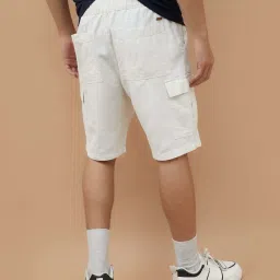 Fame Forever By Lifestyle White Cotton Linen Regular Fit Shorts image 2