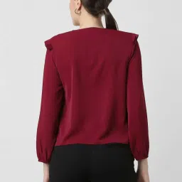 Van Heusen Maroon Regular Fit Shirt image 2
