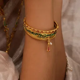 Shaya 925 Silver The Shaadi Diaries Gold Plated Sagai Shor Bangle image 2
