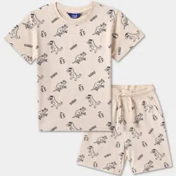 R&B Boys Beige Cotton Printed Nightsuit-picture-36