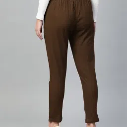 YASH GALLERY Brown Mid Rise Pants image 2