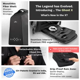 Gods Anti-Theft 25 Ltrs Black & Green Medium Laptop Backpack image 2