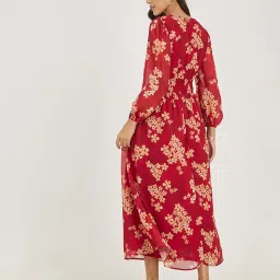 Styli Red Floral Print Midi Dress image 2