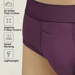 XYXX Grape Wine & Black Micro Modal Briefs image 4