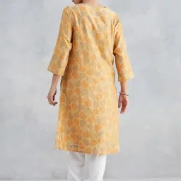Fabindia Yellow Regular Fit Printed Kurtas image 2