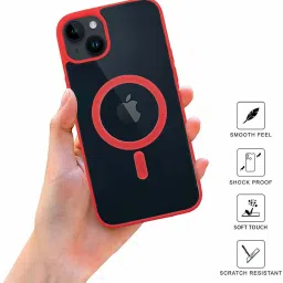 Sprig Transparent Magnetic Back Cover for APPLE iPhone 14 Plus (Red) image 2