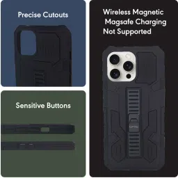 Sprig Armor with Stand Back Cover for APPLE iPhone 15 Pro (Black) image 2