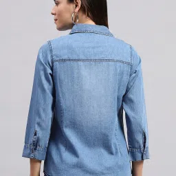 Monte Carlo Light Blue Cotton Regular Fit Shirt image 2