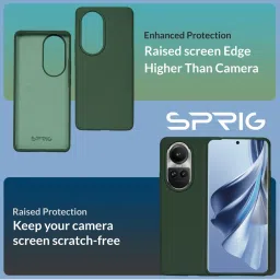 Sprig Liquid Silicone Back Cover for Oppo Reno10 5G (Green) image 2