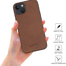 Sprig Matte Leather Back Cover for APPLE iPhone 14 Plus (Brown) image 2