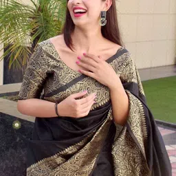 Snofi Creation Paisley Zari Art Silk Heavy Work Kanjeevaram Saree image 5