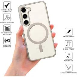 Sprig Transparent Magnetic Back Cover for SAMSUNG Galaxy S23 Plus 5G (White) image 2