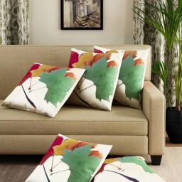 Romee White Polyester Floral Cushion Covers-picture-1