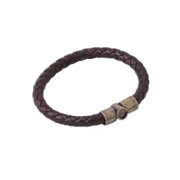 NVR Brown Leather Bracelet for Men image 2