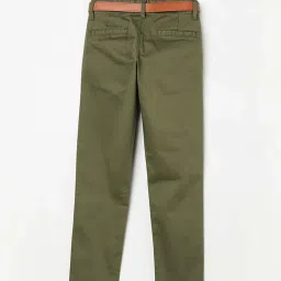 Fame Forever by Lifestyle Kids Olive Cotton Regular Fit Pants image 2