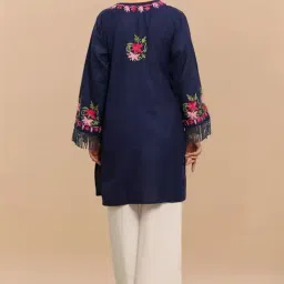House of Kari Blue Falak Kashmiri Long Kurta image 4